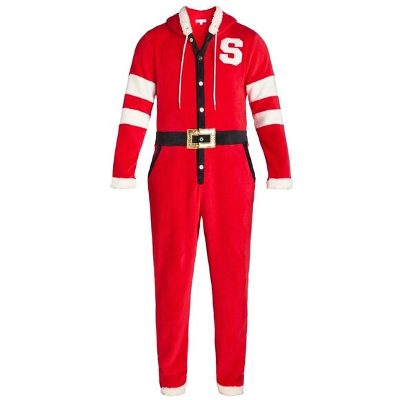 JOLLY KNITS Men's One Piece Red Hooded Santa Suit, NEW! Size 3XL - Picture 1 of 6